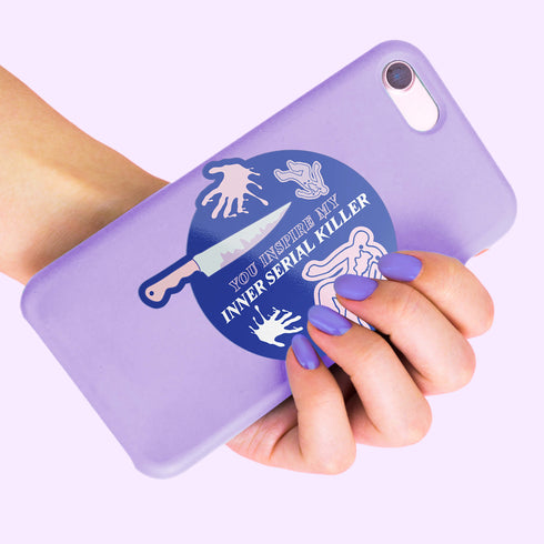 Serial Killer Sticker, True Crime Junkie Water Bottle Sticker, Gifts Anti-Social People, Dark Comedy Gifts